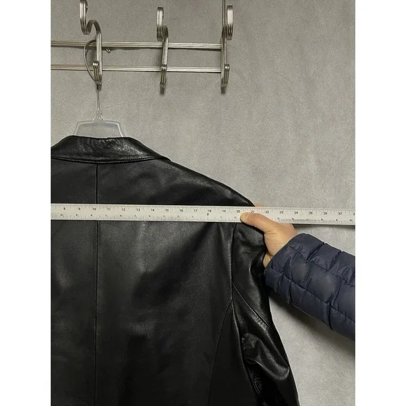 Jones New York Blazer Men 42R 44R Black City Leather Academia Casual Coat Luxury